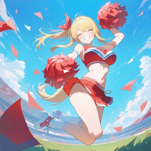 Cheerleader Lucy Heartfilia in Action