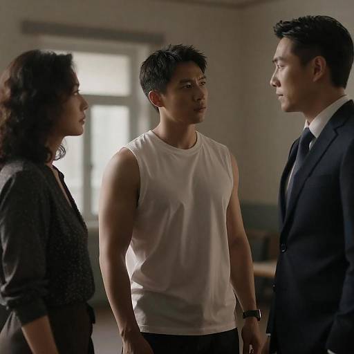 Moody Interior Portrait of Three People