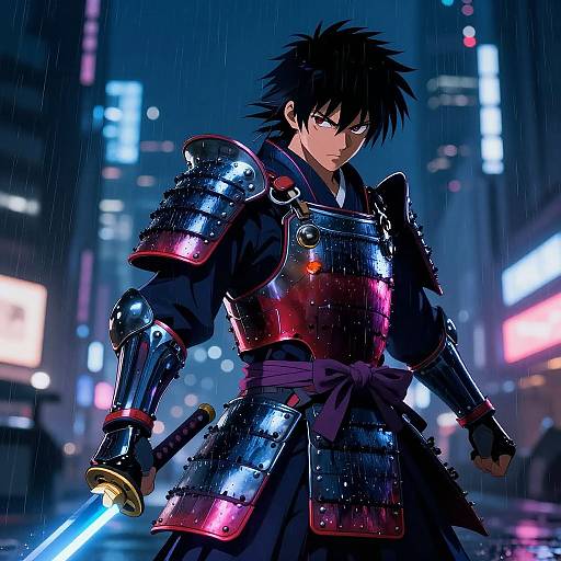 Futuristic Cyberpunk Samurai Armor