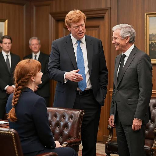 Dynamic Business Meeting in Elegant Office