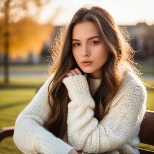 Thoughtful Woman in Cozy Outdoor Setting