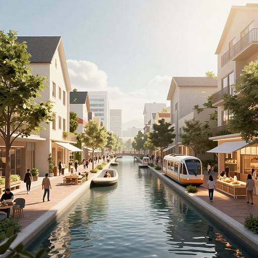 Utopian Futuristic Walkable Cityscape