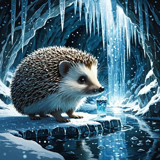 Adventurous Hedgehog in Ice Cave