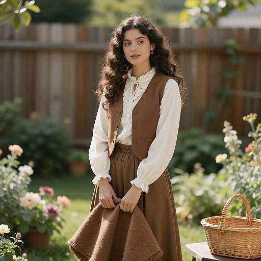 Elegant Woman in a Lush Garden