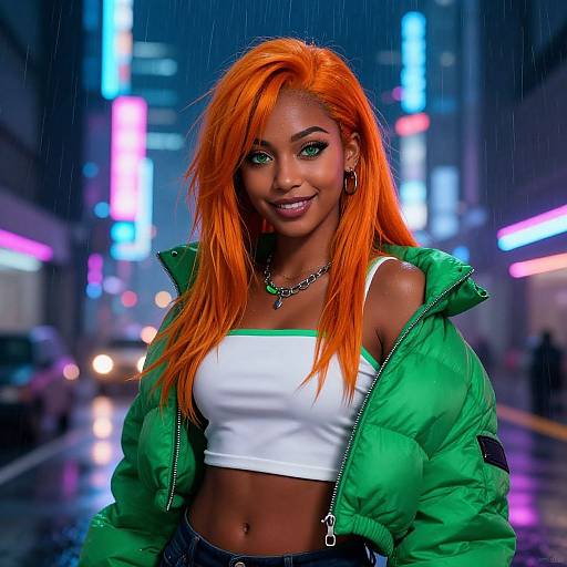 Cyberpunk Portrait of Young Woman