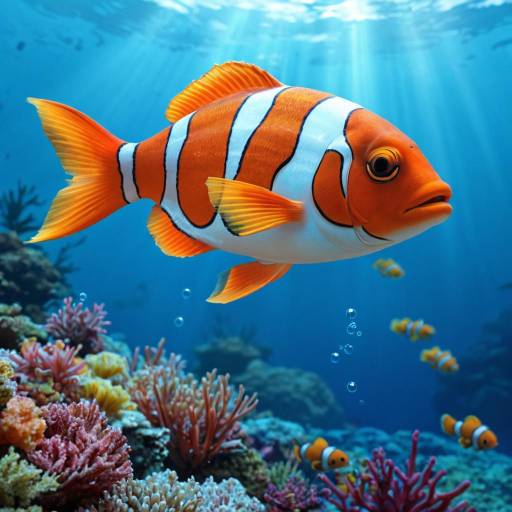 Playful Clownfish in Underwater Wonderland Playful Clownfish in Underwater Wonderland