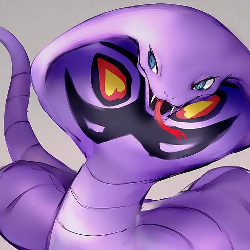Illustration of Arbok, pokemon in the style of Mile (off8mile)