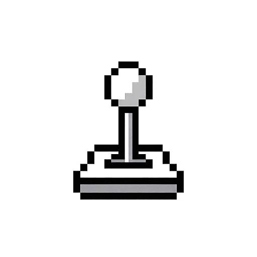 Pixel art of a black and white chess king standing on a square base, with bold, blocky lines and a simple design.