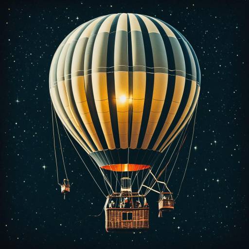 Luminous Vintage Hot Air Balloon at Night
