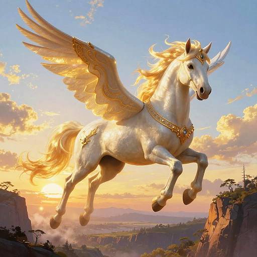 Majestic Pegasus Over Sunset Cliffs