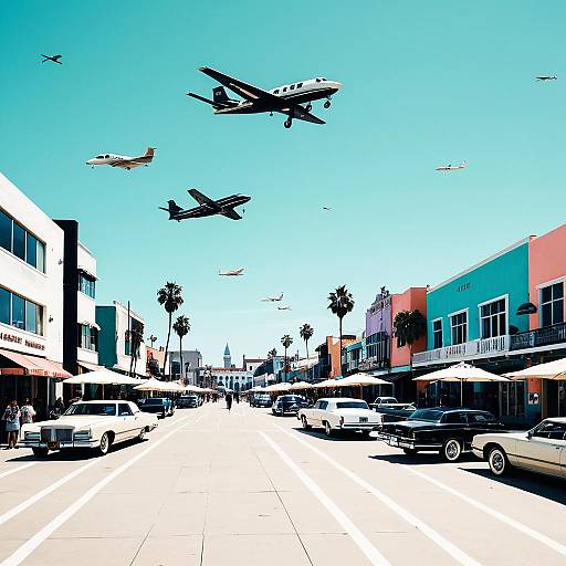 Glamorous Art Deco Venice Beach Scene