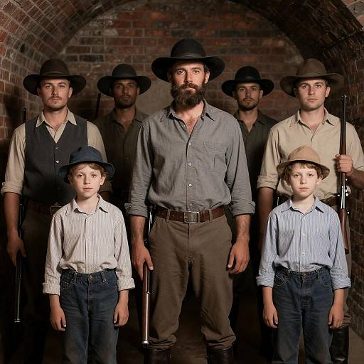 19th Century Western Group in Tunnel