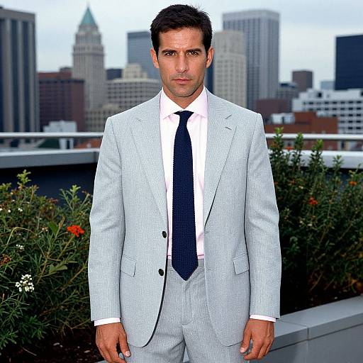 Confident Man in Stylish Rooftop Setting