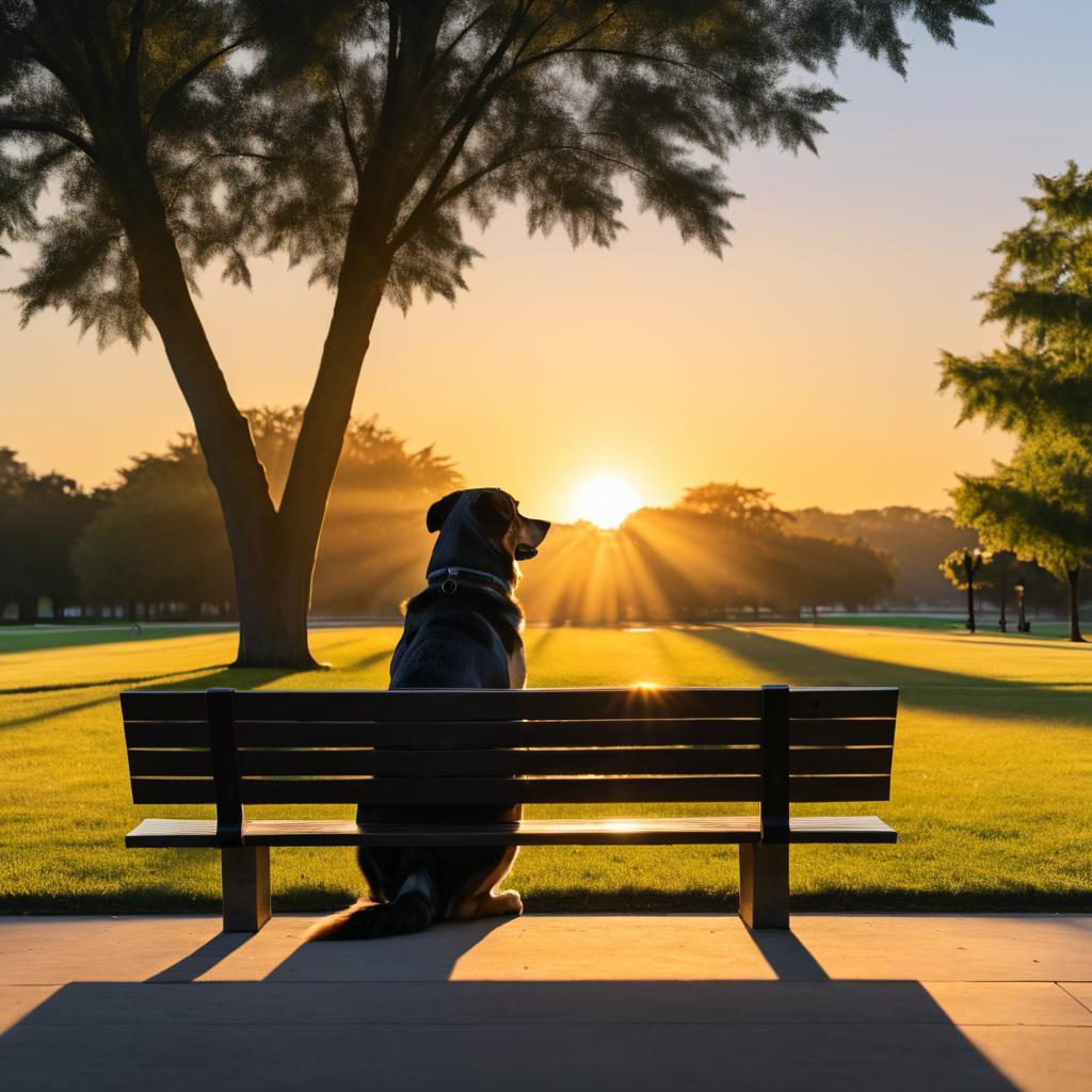 Majestic Dog Gazing at Sunset