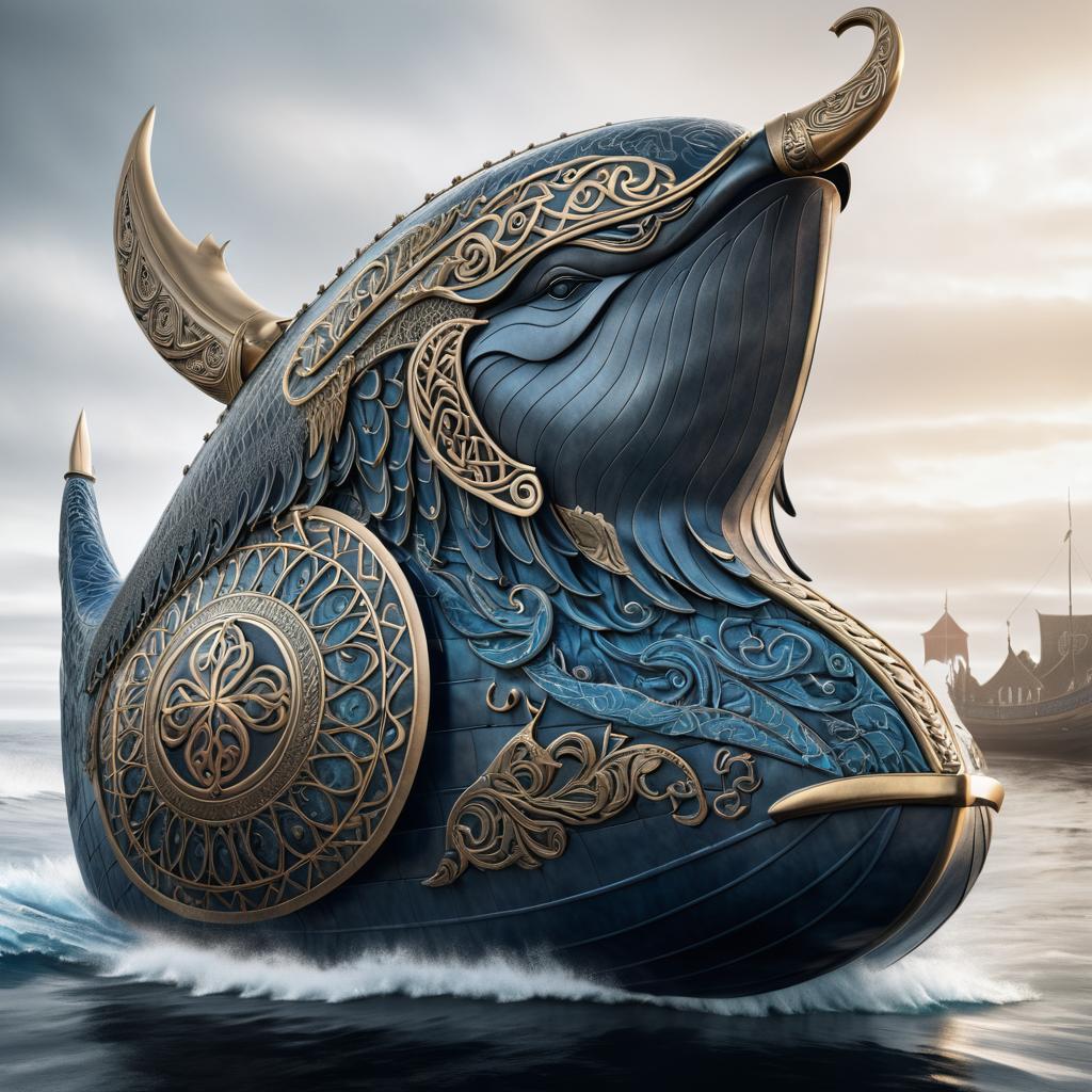 Whimsical Viking Whale Armor Concept