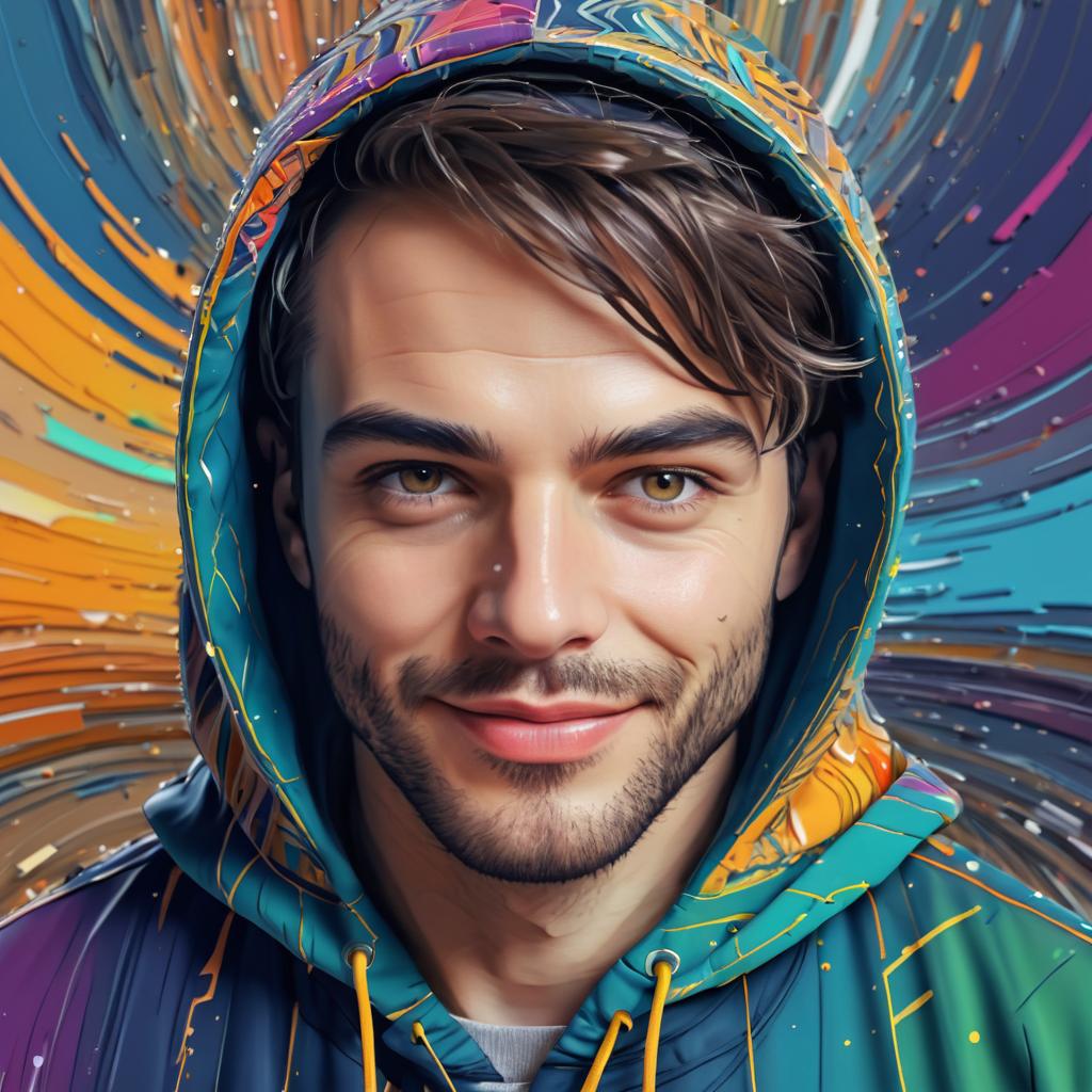 Joyful Man in Modern Hoodie Portrait