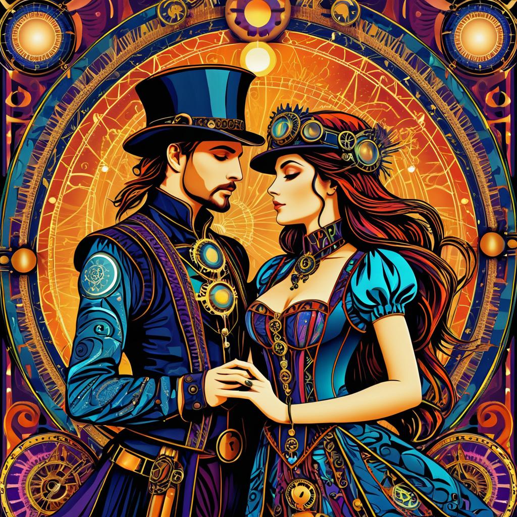 Psychedelic Steampunk Tarot: The Lovers