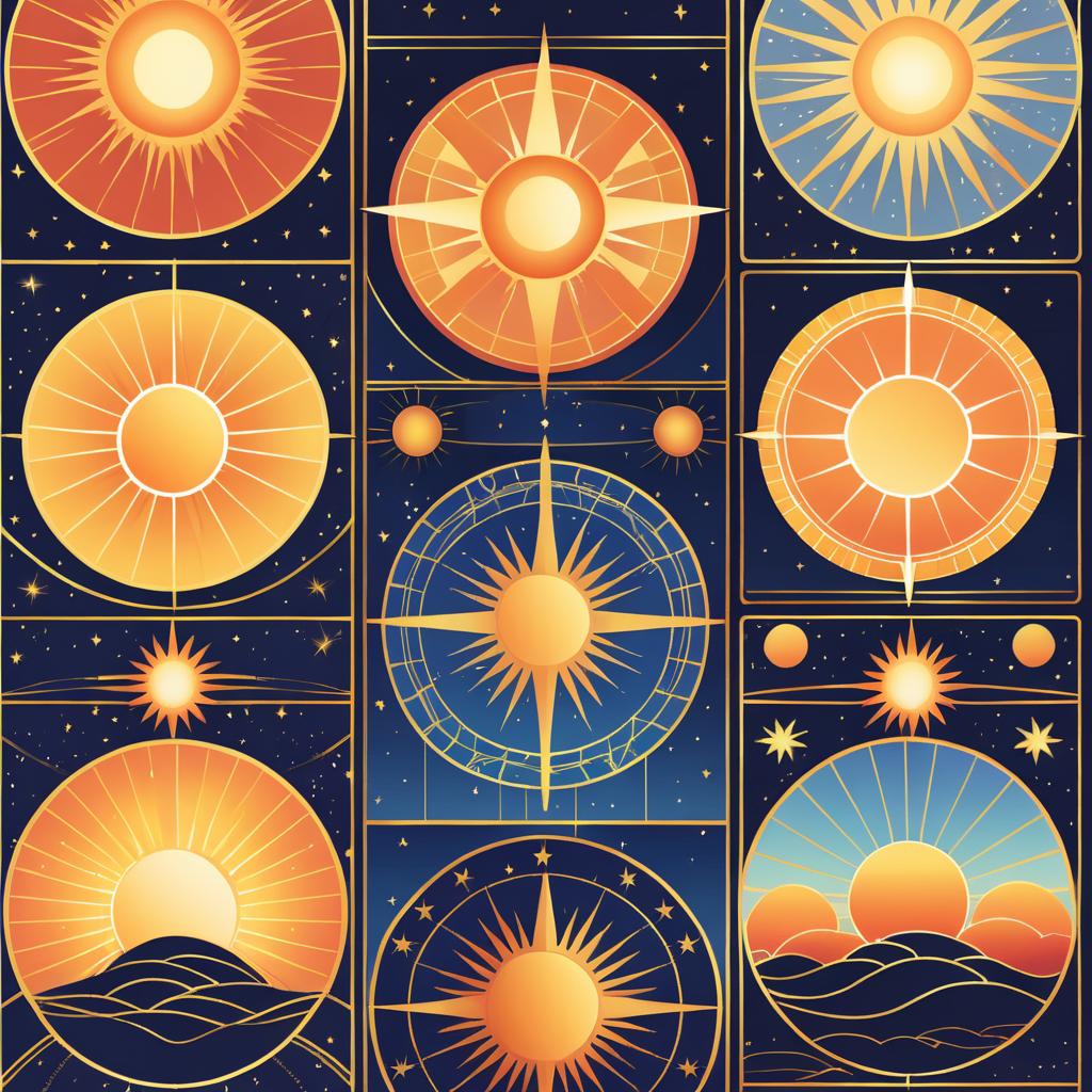 Celestial Tarot Card with Sun Journey