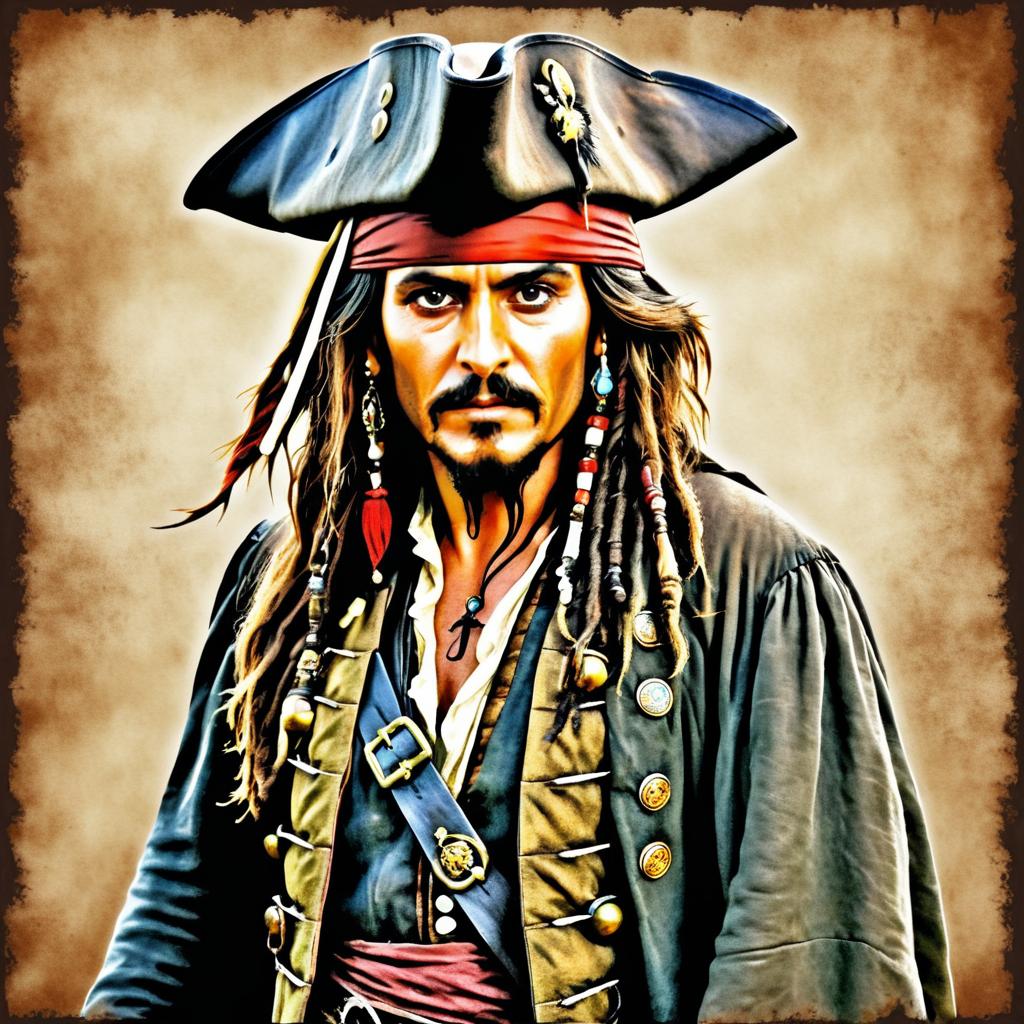 Realistic Full-Length Portrait of Jack Sparrow