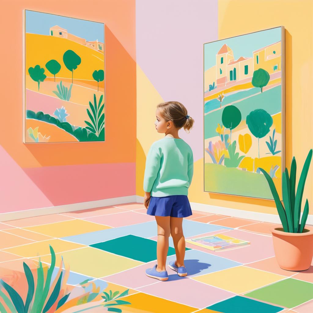 Vibrant Pastel Child with Matisse Influence