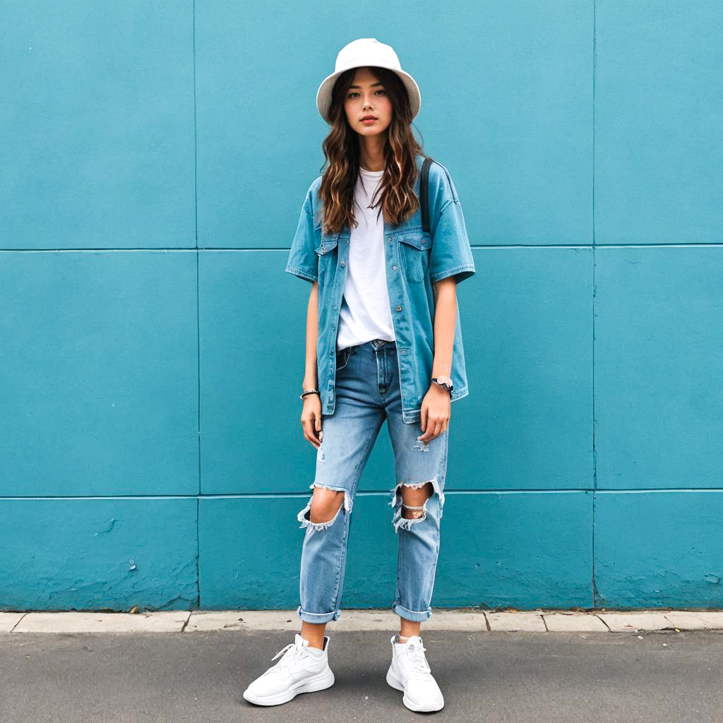 Trendy Teen Fashion with Bucket Hat Style