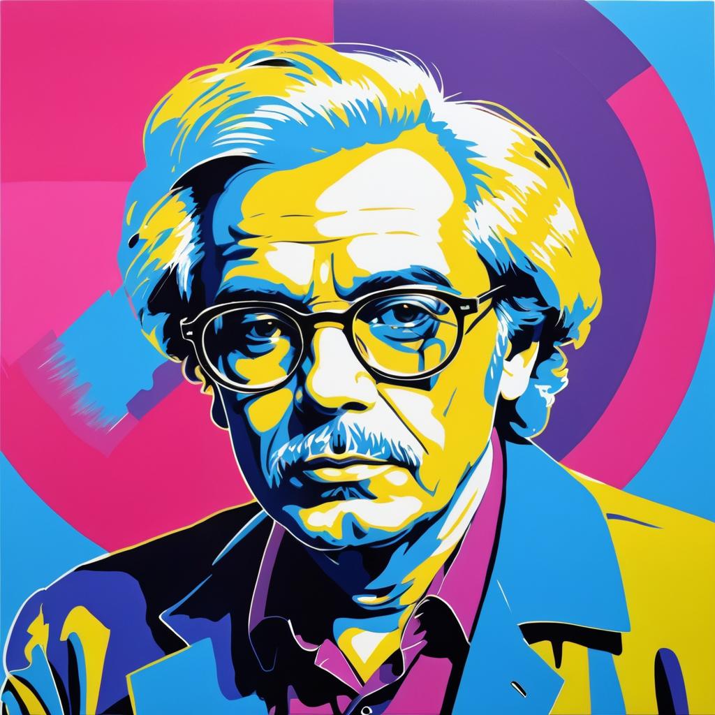 Pop Art Philosopher Portrait in Gouache