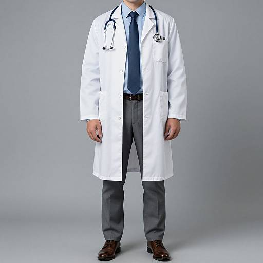 Doctor in Lab Coat with Stethoscope
