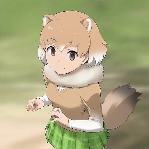 Illustration of Black-tailed prairie dog (kemono friends), kemono friends in the style of Enami katsumi