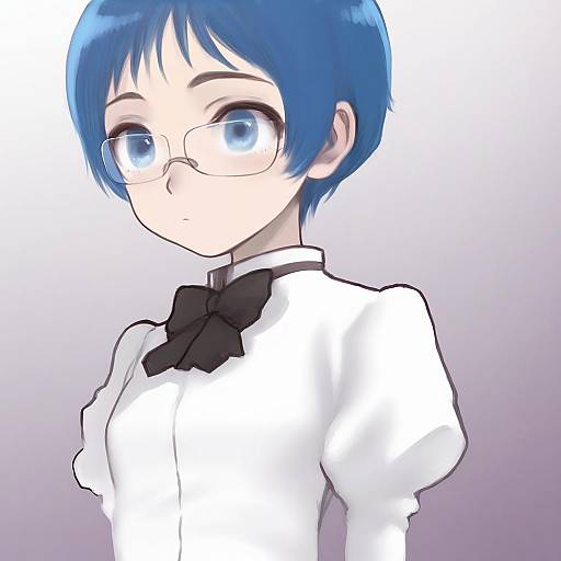 Illustration of Hakamichi shizune, katawa shoujo in the style of Haguhagu (rinjuu circus)