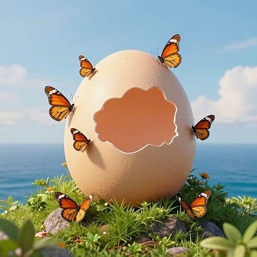 Eggshell Fortress with Butterfly Guardians