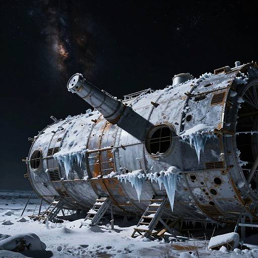 Frozen Abandoned Space Station Exterior