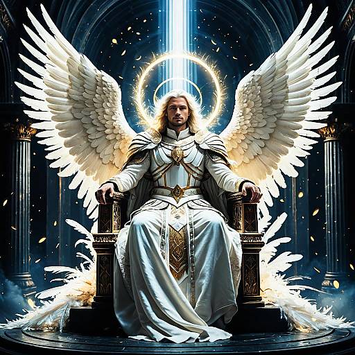 Ivory-Winged Archangel on Radiant Throne