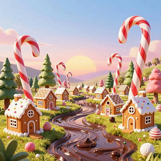 Surreal Candyland Fantasy Landscape