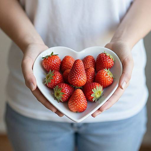 Woman Holding Heart-Shaped Plate