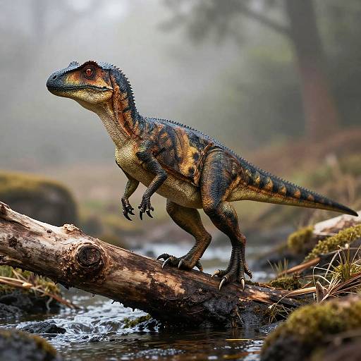 Realistic Velociraptor in Natural Habitat