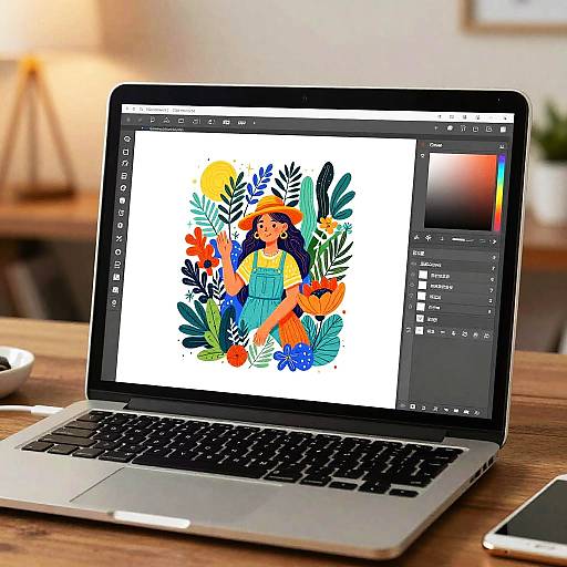 Modern Online Drawing App on Laptop