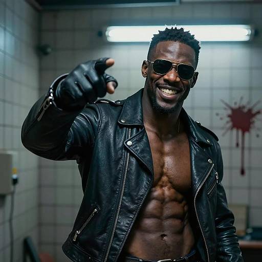 Gritty Urban Portrait of a Muscular Man