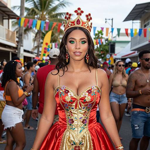 Confident Festival Queen in Tropical City