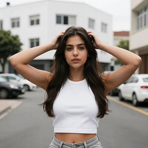 Young Woman in Urban Street Scene