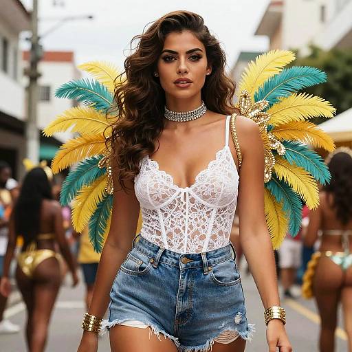 Vintage Rio Carnival Chic Woman