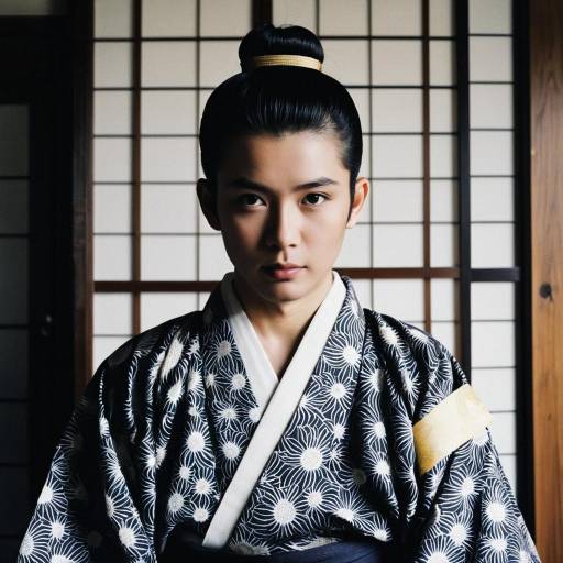 Young Japanese Man in Traditional Kimono