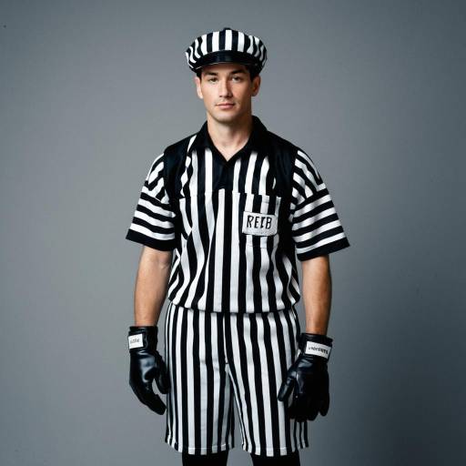 Halloween Referee Man in Striped Outfit