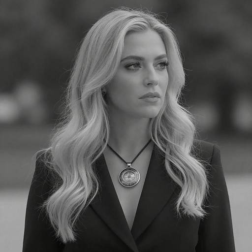 Black-and-White Blonde Woman in Blazer