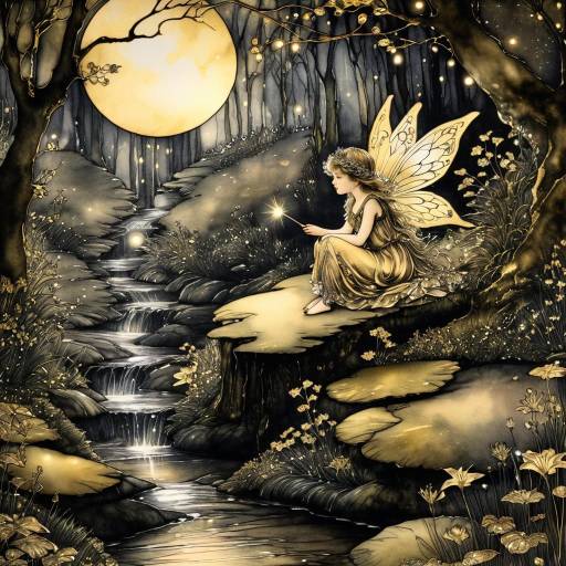 Magical Fairy in Enchanted Forest Illustration