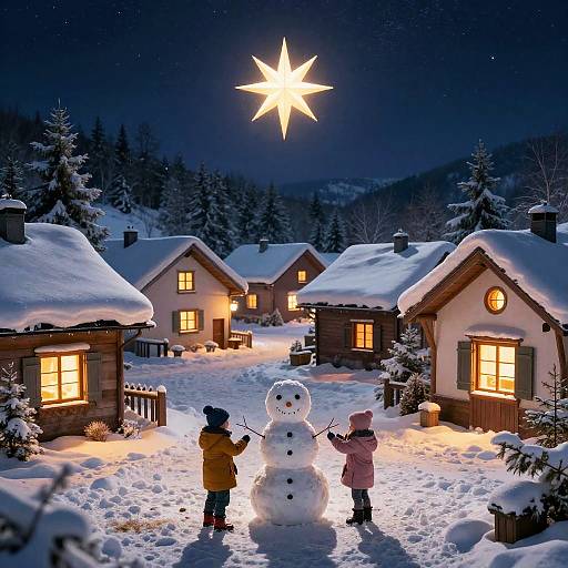 Magical Christmas Night in Village