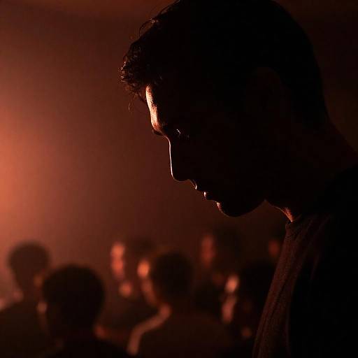 Dramatic Silhouette in Dim Lighting