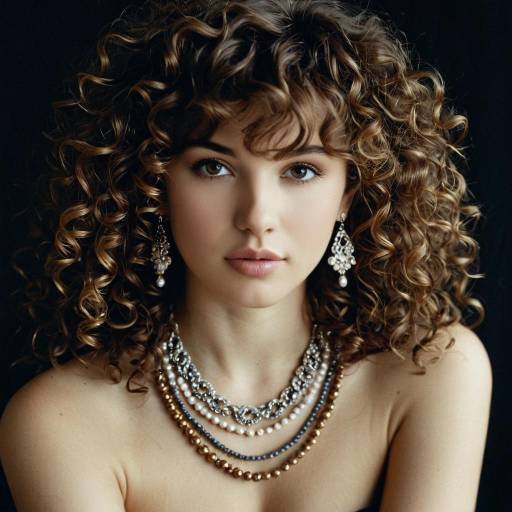 Realistic Portrait of a Curly-Haired Girl
