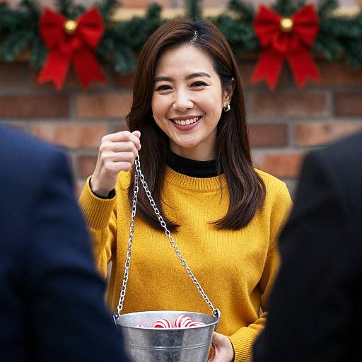 Festive Portrait of Smiling Woman