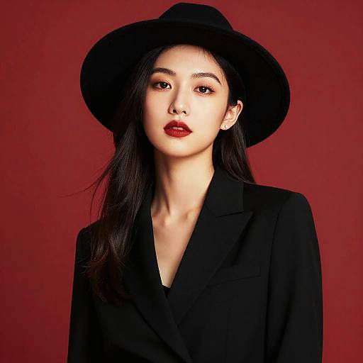 Confident Woman in Chic Black Attire