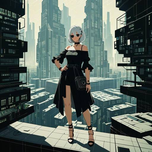 Futuristic Girl in NieR Automata Style